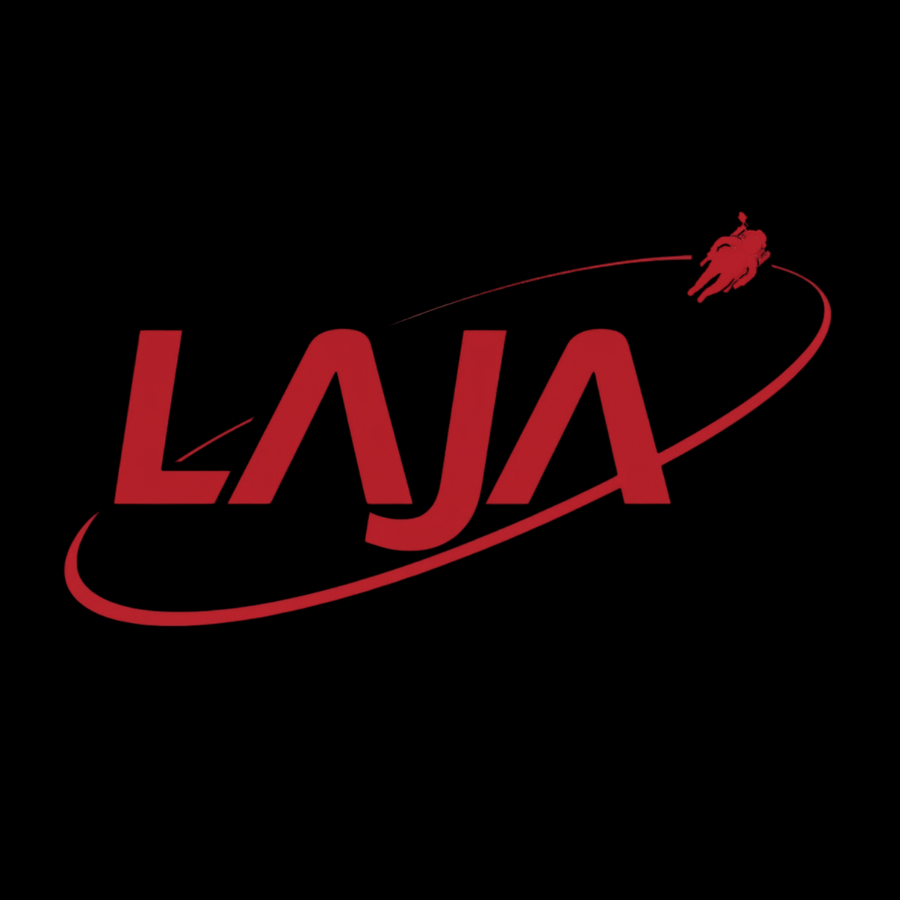 LAJA Acronym Logo - Red (Dark Background)